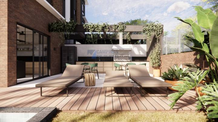 Área de churrasqueira do empreendimento Wert Design Taquaral, apartamentos na planta com lazer completo