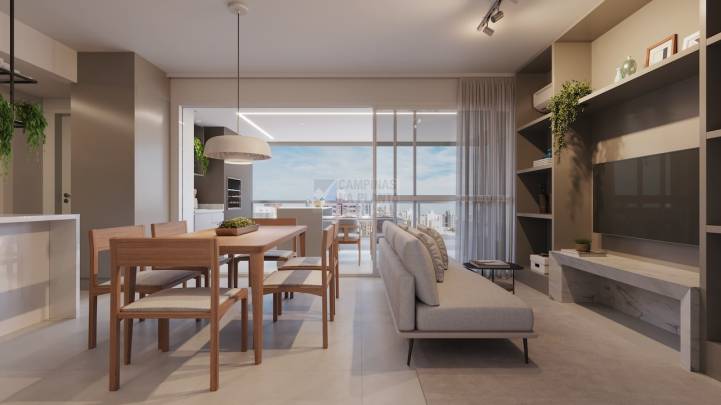 perspectiva do jantar e estar do Altitude Cambuí