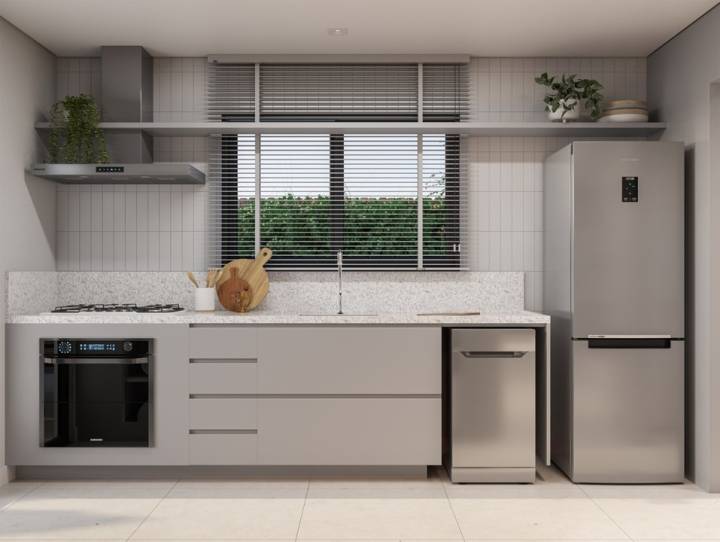 Cozinha da casa do tipo sobrado