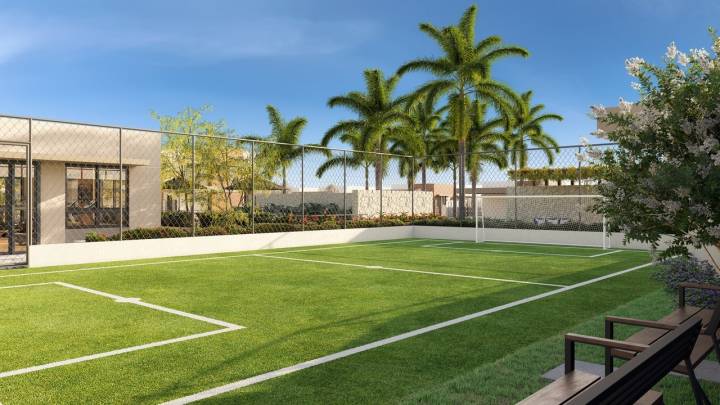 Quadra gramada do condomínio