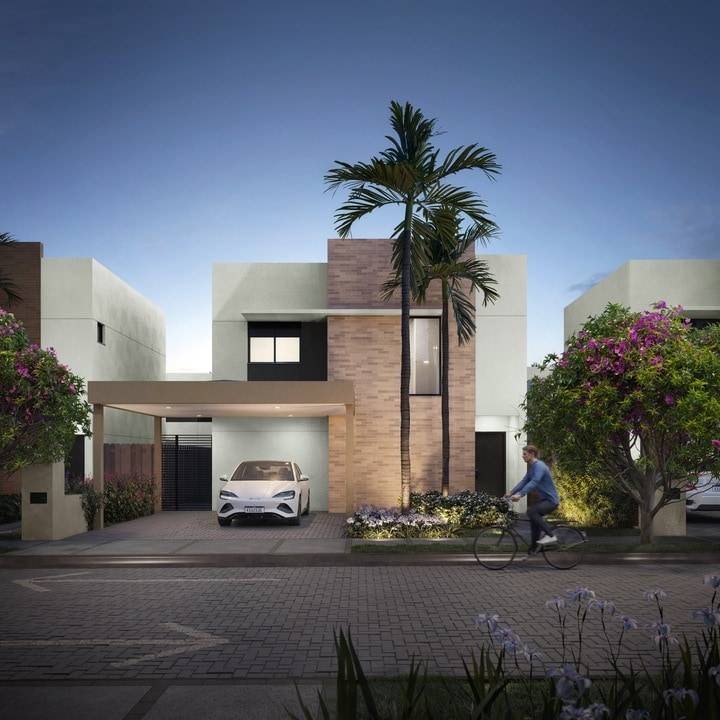 Linda fachada da planta sobrado do Residencial Maziero