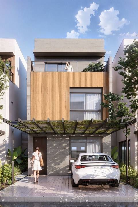 Fachada moderna da Maison Beton oa Lausanne Swiss Park Residence