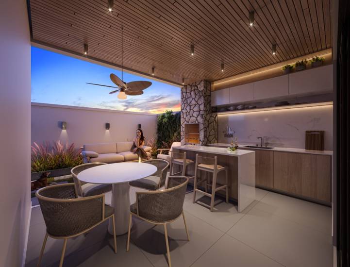 Área gourmet da casa do Lausanne Swiss Park Residence