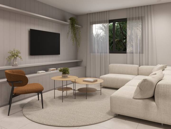 Confortável sala de estar do Residencial Maziero