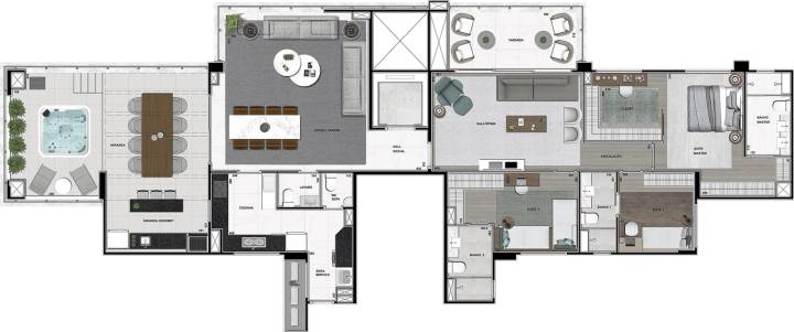 Planta Penthouse 225 m²