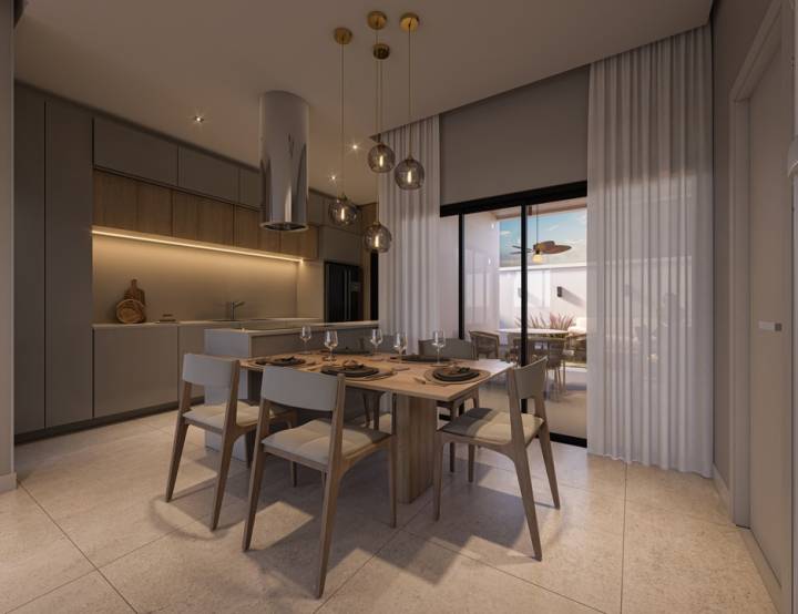 Cozinha moderna e funcional na casa do Lausanne Swiss Park Residence