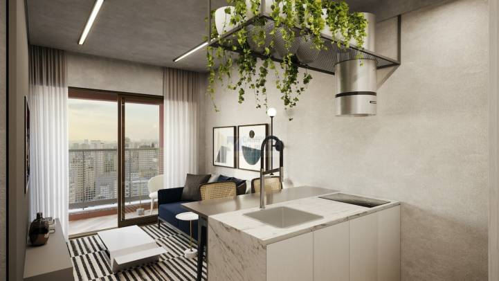 My Way Guanabara living do apartamento de 1 quarto