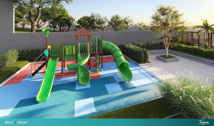 Playground infantil ao ar livre na área de lazer