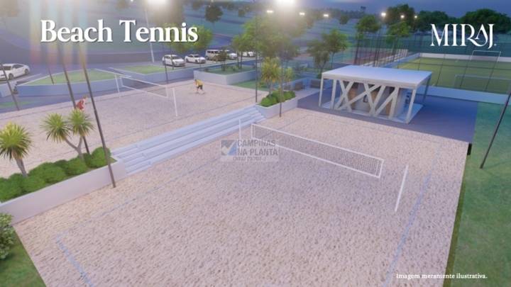 quadra de beach tennis do Miraj Paulínia