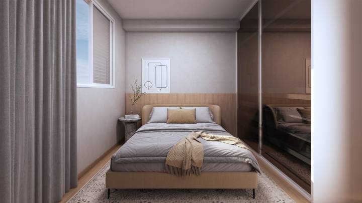 Quarto de apartamento 2 dormitórios do Portal dos Jatobás em Campinas