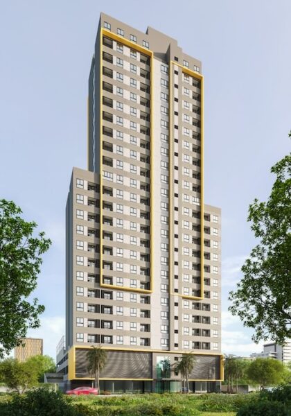 Fachada Alto das Mansões em Campinas SP - studios, apartamentos na planta no Mansões Santo Antônio