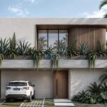 Fachada frontal da Casa Lilás, pré-lançamento Casas Vert no Le Jardin
