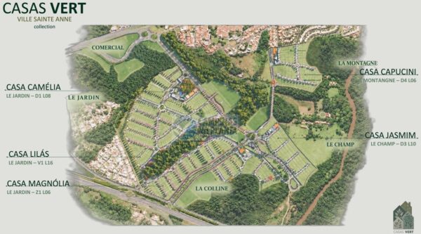 Mapa das Casas Vert no Ville Sainte Anne em Campinas