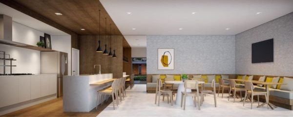 Espaço gourmet com churrasqueira no Garden City