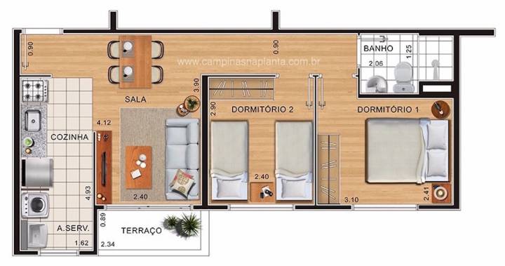 Planta de meio Villa Parque Vila Industrial