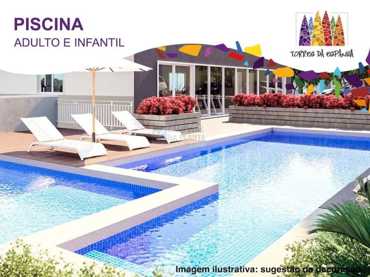 torres da espanha Perspectiva ilustrada da piscina