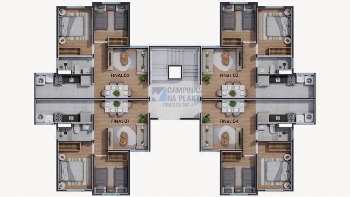 Planta do pavimento tipo do recanto dos Ipês