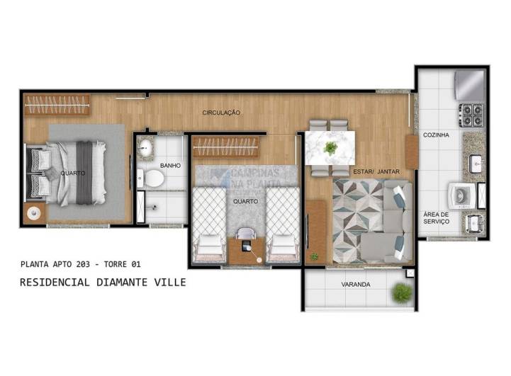 diamante ville lancamento mrv planta meio apto nr 203 torre 1