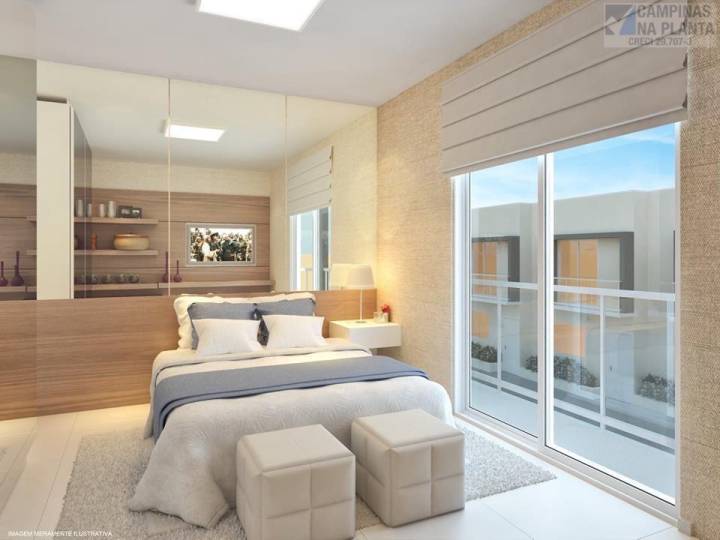 Perspectiva ilustrada do quarto das casas do Residencial Verona