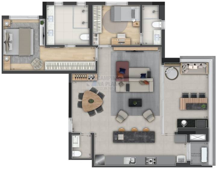 grand paysage planta 115 m2 living ampliado