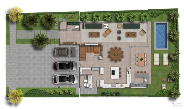 3 suites andar inferior