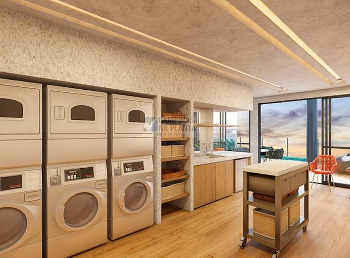 perspectiva ilustrada do laundry café, lançamento no Cambuí