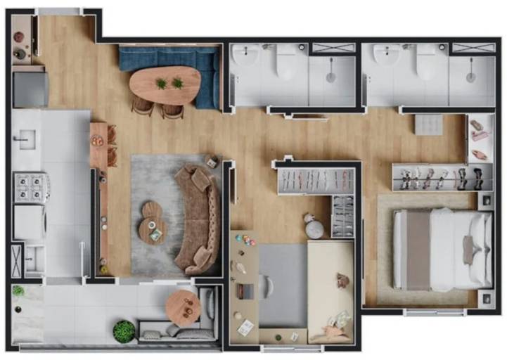 Planta tipo A do Maxy Sao Bernardo, apartamento na planta em Campinas