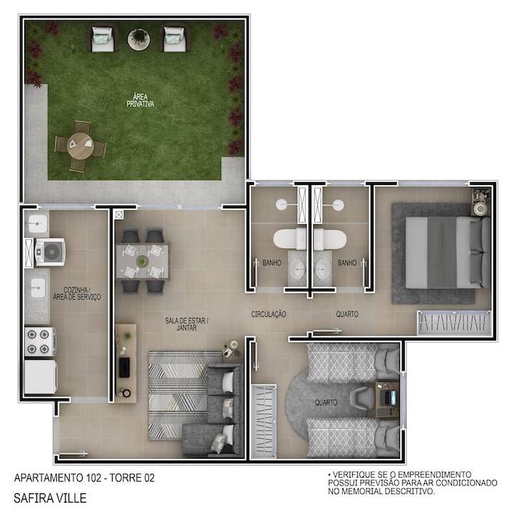 planta garden apartamento 102 torre 2