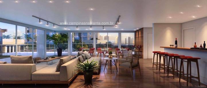 Perspectiva ilustrada do salão de festas