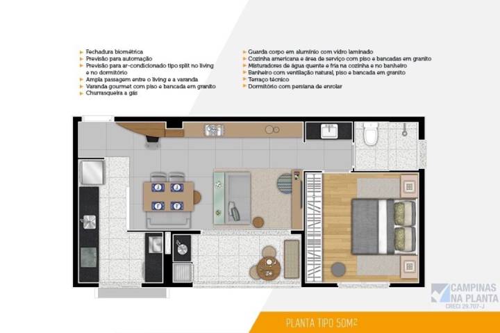 Planta Tipo DON Cambuí Apartamentos à Venda na Planta
