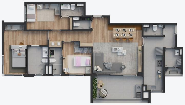 vestra cambui planta apartamento PNE