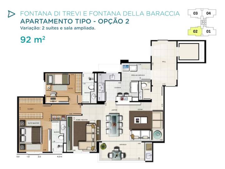 Acqua Galleria Trevi Baraccia Planta 92m2 2