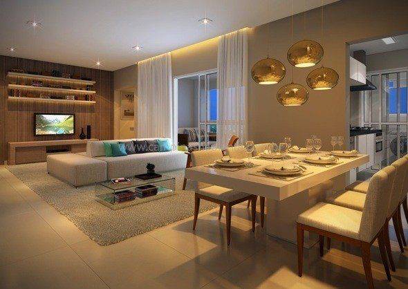 gafisa wide cambuí perspectiva do living ampliado 80m²
