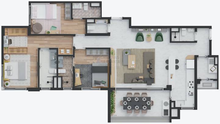 vestra cambuí apartamento planta decorado