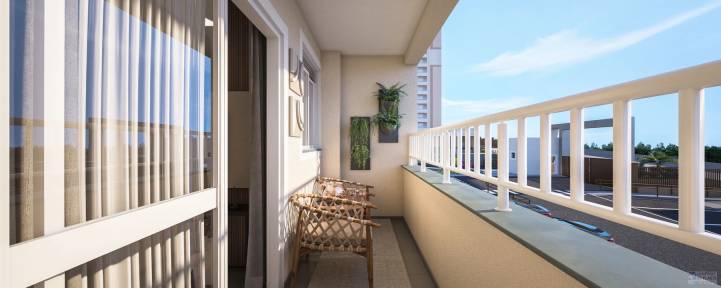 perspectiva varanda do condomínio residencial costa dos ventos