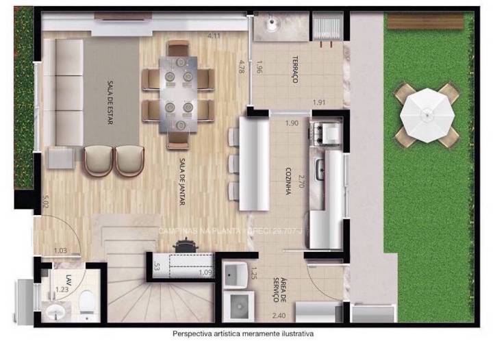 villa sole jardim chapadão Planta Pav. Térreo