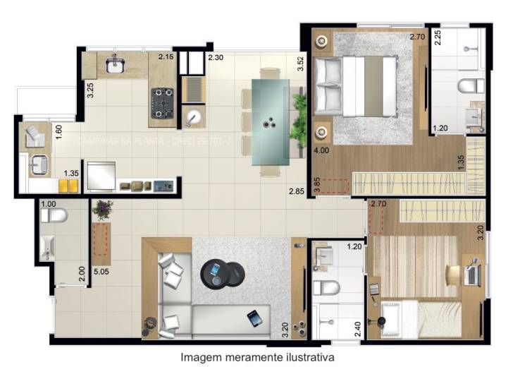 happy patriani planta de 72,45m²