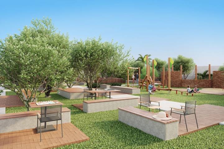 estares com paisagismo no pavimento térreo do avenida 105