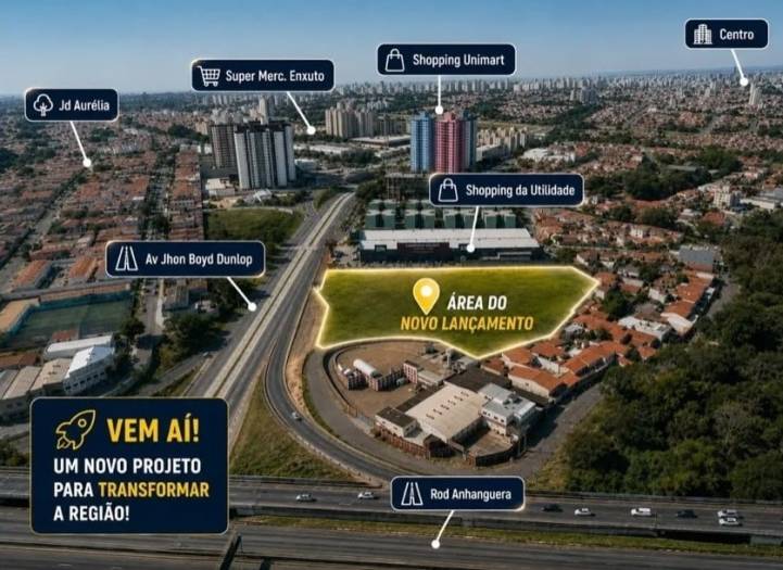 Vista aérea da localização próxima à Avenida John Boyd Dunlop em Campinas