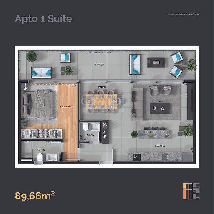 mm 536 cambui planta apto 1 suite 89m2