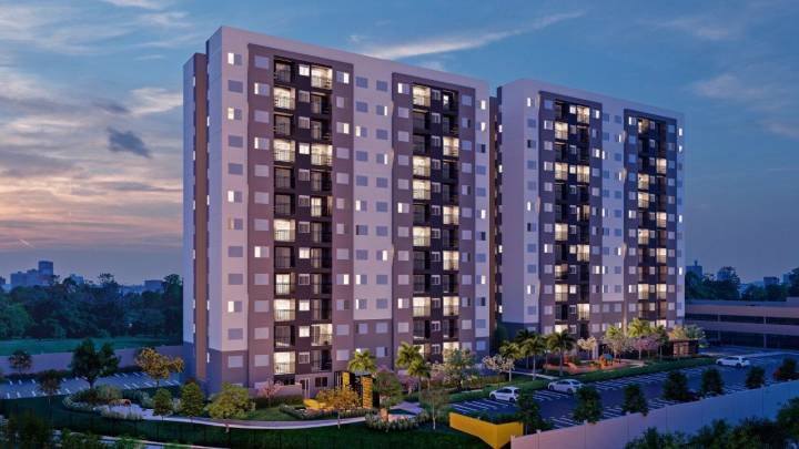 Inside Residence Hortolândia Fachada Noturna Apartamentos na Planta em Hortolandia