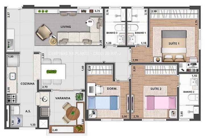 veredas patriani planta de 82m²