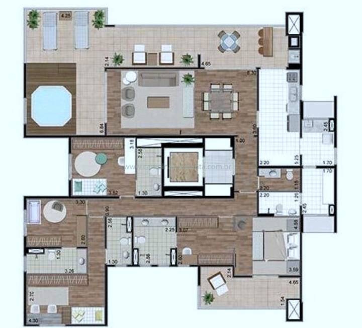 Planta da penthouse com
