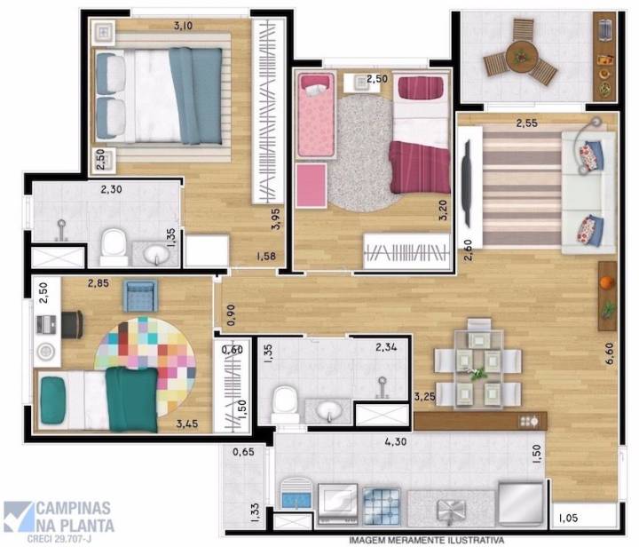 Morada Morumbi Planta Tipo 70m2 Finais 2 3 6 E 7