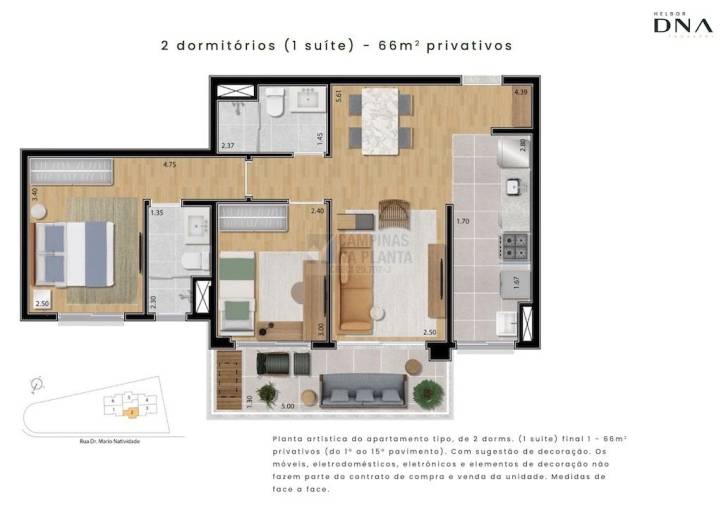 Dna Taquaral Planta 66 M2 2 Quartos 1 Suite