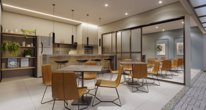 Sacada com churrasqueira do Brisas Bella Città em Campinas.