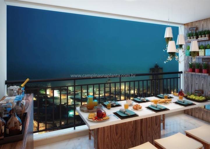 Perspectiva ilustrada do terraço dos apartamentos de 73m²