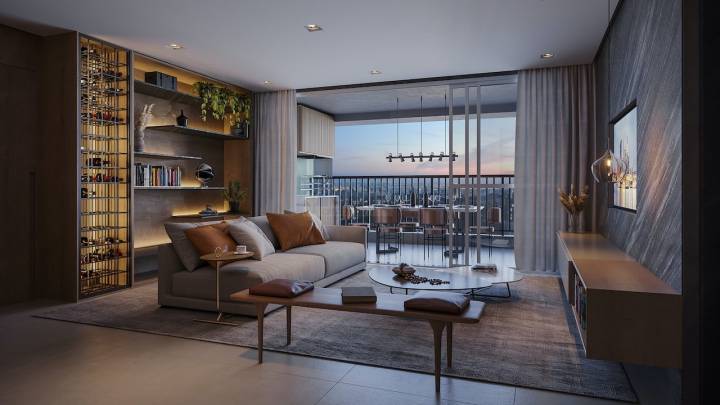 perspectiva vestra cambui apartamento terraco living planta padrao