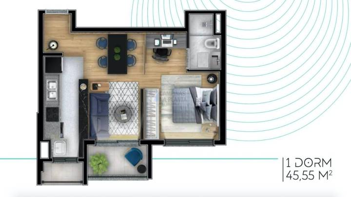 now taquaral planta 1 quarto 45 m2
