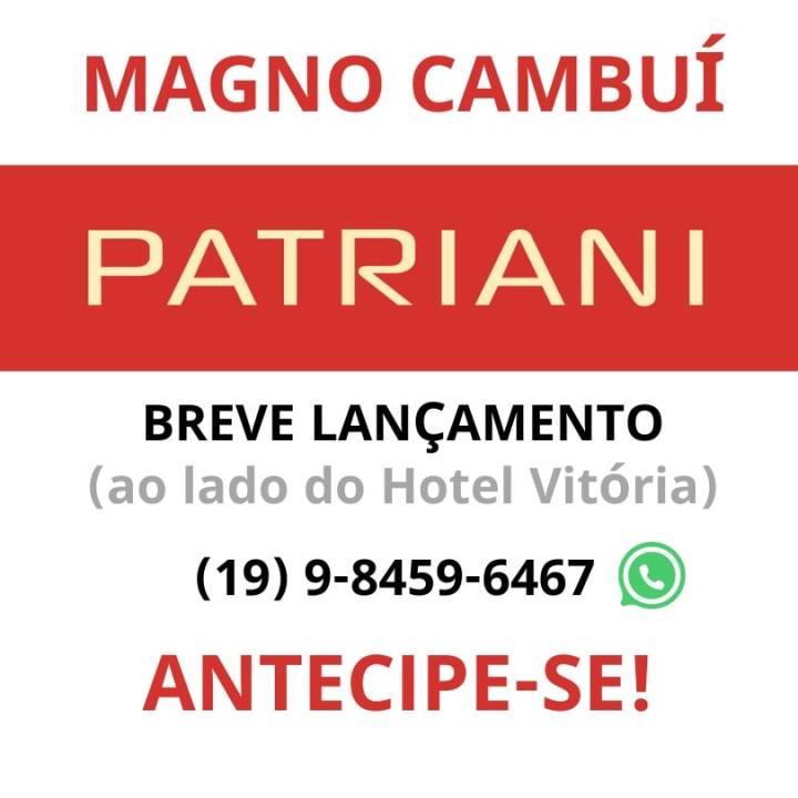Magno Cambuí Patriani, breve lançamento de apartamento na planta em Campinas, no bairro Cambuí, ao lado do hotel Vitória da Av. Norte Sul